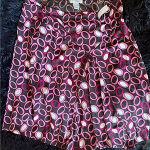 Notations Pink and Brown Geometric MIDI Skirt